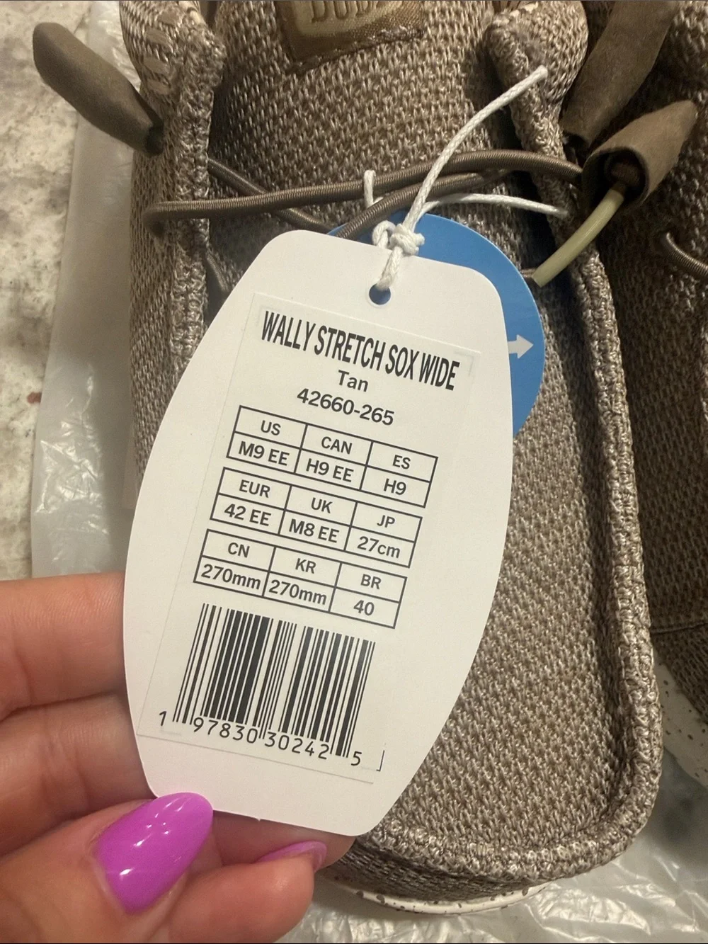 Hey Dude Men’s Wally Wide Slip-On Sneakers — Taupe Beige